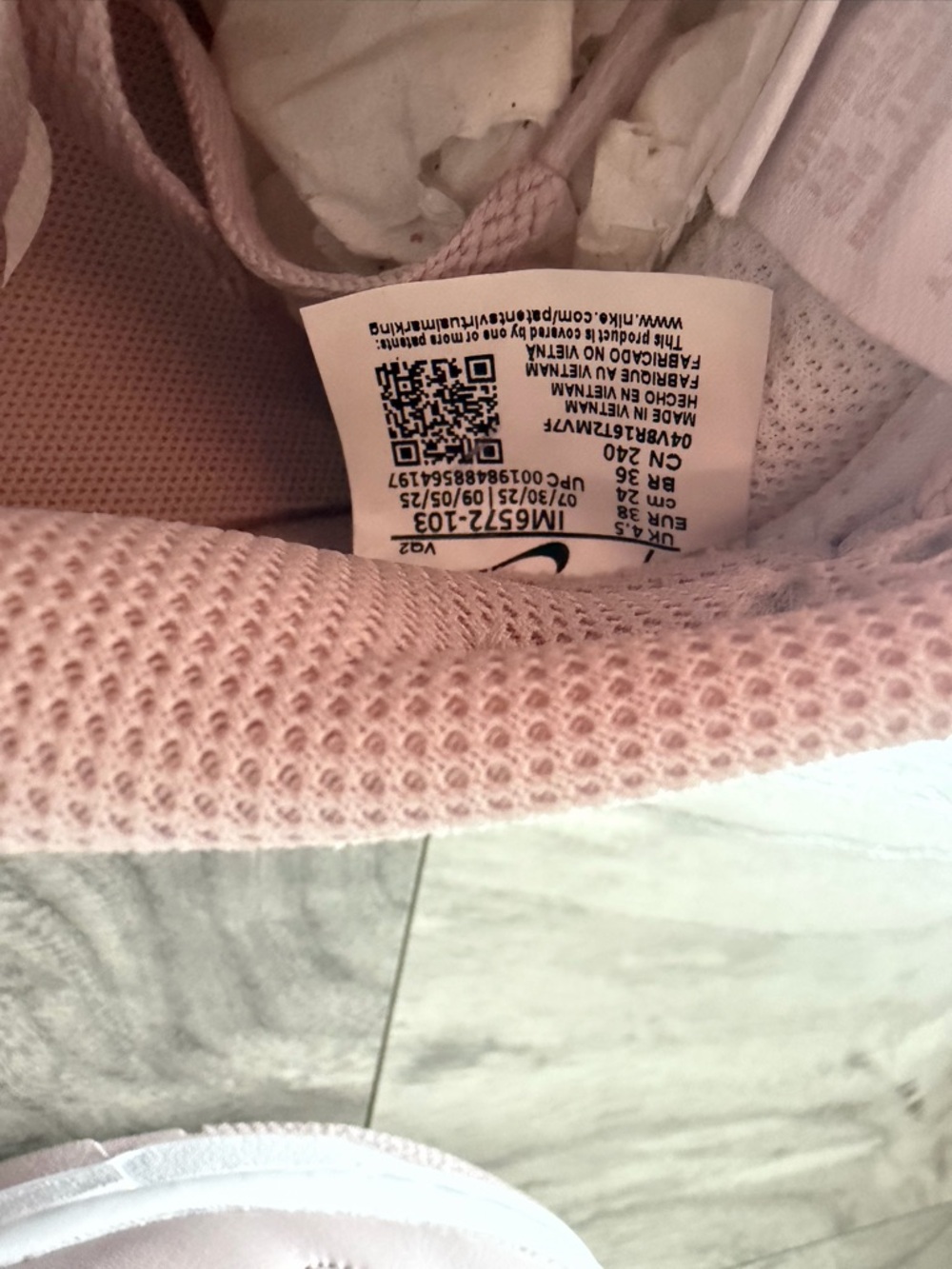 NIKE WOMEN'S DUNK LOW - WHITE/PARTICLE ROSE SIZE 7 - Picture 5 of 6